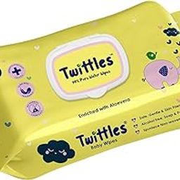 Twittles 99% Pure Water Soft Cleansing Baby Wipes With Lid | Enriched with Aloe Vera, Almond Oil, Daisy & Vitamin E | Rash & Germ Protection | Alcohol Free | 72wipes*1Pack-image-47
