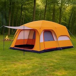 Nasmodo 3-12 Person Camping Tent for Adults Waterproof Outdoor Dome Camping Tent for Travel,Picnic,Hiking, Trekking Portable Big Dome tent House Inflatable Tent for Camping(S-330 * 210 * 185cm,Orange)-image-52