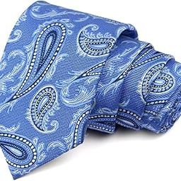 Tantalizing Blue & White Colored Microfiber Necktie for Men-image-9
