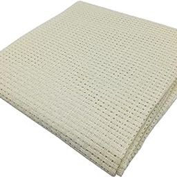 Cross Stich Fabric 4 Count Size 36 Inches Width, Used for Cross Stitch Craft, Sewing, Embroidery(Off-White) - Pack of (1 Meter)-2