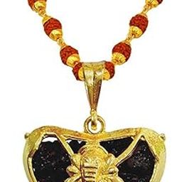 Religious Jewellery Lord Ganesh Ekmukhi Rudraksha Locket Gold Brass, Wood Pendant Necklace Chain For Men And Women SPn2021924-image-69