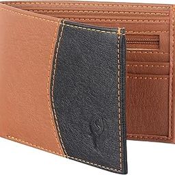 Tan & Black PU Leather Wallet for Men I 2 Card Slots I 2 Currency & Secret Compartments I 1 Zipper Coin Pocket & 6 ID Card Slots-41