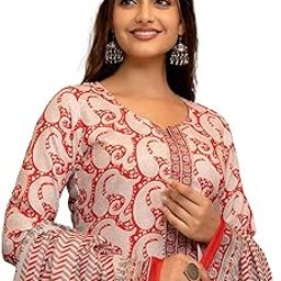 Women's Paisley Straight Printed Kurta Pant With Dupatta Set | kurta sets for woman-image-101