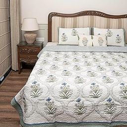 MUDDNME Neel Bagh Quilted Bedcover with Pillow Cases-image-59