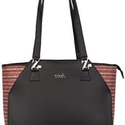 Printed Jute Handcrafted Vegan Leather Black Women's Check-point Friendly Classic Business Bag-39