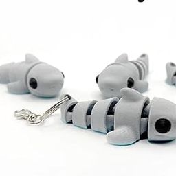 OnnGeo Cute Flexible Shark with Keychain with Articulating Jiggle-picture-42