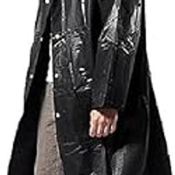 w+ Mens EVA Plain Transparent Rain Coat Hooded Outdoor Water Resistant Portable Raincoat Suit (Black)-picture-23