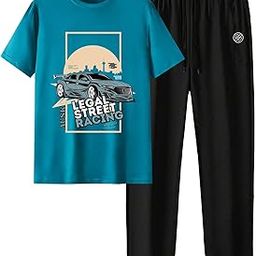 Printed Round Neck Cotton Oversize Half sleeves Co-ord set Tracksuit For Men-image-46