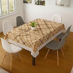 Skrill Premium Dining Table Cover PVC | Vintage Cross-Hatch | Waterproof, Dust- & Wrinkle-Proof Tablecloth for 6-8 Seater | Heavy-Duty, Spill-Proof, Anti-Fade, Easy-Clean (60 x 90 inch)-image-45
