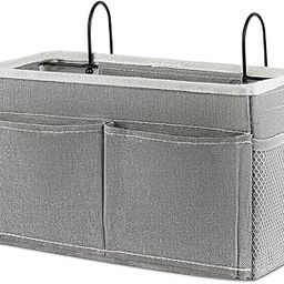 Gnanishwa Bedside Caddy Hanging Storage Basket Multi-Pocket Fabric Organizer for Bed Rails, Bunks & Dorms (Grey)-image-47