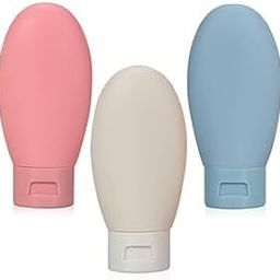 VIROLEP 3 Pieces Travel Bottles for Toiletries Refillable Plastic Travel Containers Dispenser with Lid Small Leak Proof Empty Squeeze Bottles Kit for Toiletries, Cream, Shampoo Cosmetic Storage Box-image-89