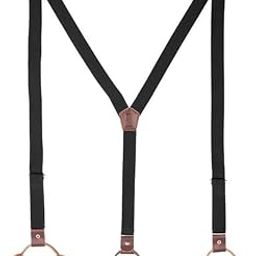 Black with Brown Y-Back Slim Fit Suspender for Men-image-7