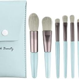 8 Pcs Brush Set With Pouch, Makeup Brushes Premium Synthetic Kabuki Foundation, Concealers, Eye Shadows Professional Blush, Face Powder, Highlighter, Contour, Blending Eyeliner (Multi color)-30