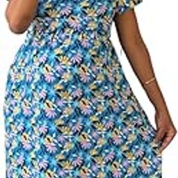 Feeding Dress for New Moms | Zipless Nursing Gown India | Cotton Maternity Nightwear | Ankle Length Pregnancy Nighty | 2 in 1 Pre & Post Pregnancy Dress | Pull Up Design | Comfortable Maternity Gown-image-99
