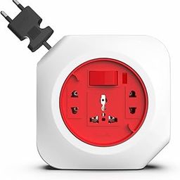 Fybros Crystal Square 2 Pin Extension Cord,Power Strip with International Sockets Extension Board,6 AMP Output, 2 Year Warranty, 5 Meter Heavy Duty Cable, Surge and Spike Guard - Made in India-11
