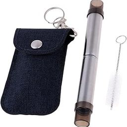 MILAAN Stainless Steel Foldable Drinking Straw Tumblers Sucker Pipe with Carry Bag L Black (66013785FEZ)-image-18