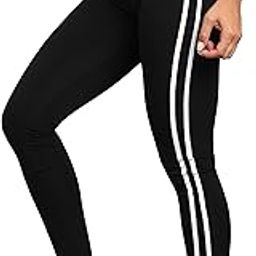 Premium Two White Strip Gym Tights High-Waisted, Sweat-Wicking, Athletic Fit Gym Tights for Working Out, Pilates,Yoga, Fitness & Training-image-47