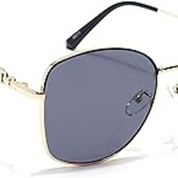 UV Protection Oversize Sunglasses for Women (Grey & Clear Lens | Silver Frame - MG6034)-image-38