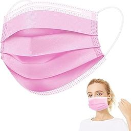 Pink Surgical Masks for Women Pack of 100 Pieces 75 Gsm Melt Blown Fabric 3 Layer Masks with Nose Clip-picture-23