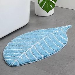 Rosslyn Leaf Shape Door Mat Runner/Rugs Leaf Shape Living Room Carpet,Bathroom Mat, Anti-Watering Door Mat, Kitchen Mat Machine Washed 60x120 cm (Blue)-image-41