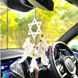 BS AMOR Dream Catcher Car Hanging White Star Colour Car Hanging ~ Handmade Hanging Wall Hangings, Garden, Car, Outdoor, Bedroom Pack of 1-image-22