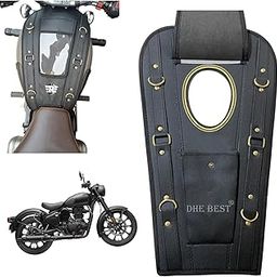 Dhe Best Bike Tank Cover Bag Waterproof/Tank Bag with Mobile Pouch Black Suitable for RE Reborn Classic 350-image-23