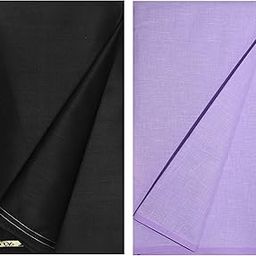 KUNDAN SULZ GWALIOR Men's Cotton Shirt & Trouser Fabric Combo Set (Black & Light Purple)-image-83
