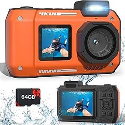 FOHOA Underwater Camera 4K 65MP 10M Heavy Duty Dustproof Shockproof Auto Focus Dual Screen for Snorkeling Diving Sports-picture-10