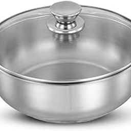 Amazon Brand Solimo - Stainless Steel Induction Bottom Kadhai with Glass Lid 22 Cm-image-47