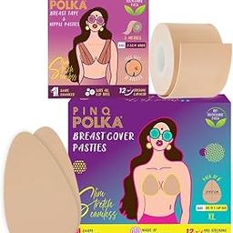 Breast Lift Tape with Free Nipple Pasties and Breast Pasties 6 Pcs for DD-E Cup Size|Shape Enhancer Body Tape|Skin Friendly |Push Up Tape |Up to 12-Hour Hold |Nude Color - Combo of 27 pcs-picture-25