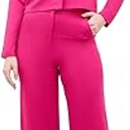 Women Co-ord Set with Cropped Blazer and Striaght Tailoured Trouser-image-43