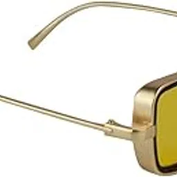 leeway Men Square Kabir Singh Sunglasses, Yellow Lens With Golden Frame, Pack of 1-picture-0