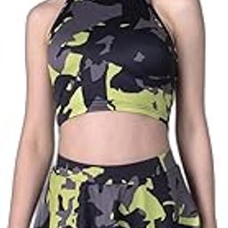 Women Camouflage Printed Padded Halter Neck top and Skirt Swimset |Swimming Suit for Women-image-36