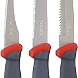 Amazon Brand - Solimo Premium High-Carbon Stainless Steel 3 Piece Knife Set | Tomato, Laser & Slicing Knife | Ergonomic Handle Design-image-86