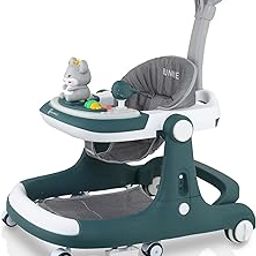 Bunnie Baby Activity Sumo Walker, Adjustable Infant Walking, Removable Toy Tray, Safety Lock Wheels, and Parental Handle, Perfect for Toddlers Learning to Walk Indoors, 6-Wheel Design - Dark Green-28