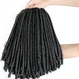 Elcabell Thick Dreadlock Extensions, 16" in length, Crochet Dreads Synthetic Hair, Hip Hop Style for Men and Women Black Synthetic Dreadlocks Strands 16 (Pack Of 3)-image-41