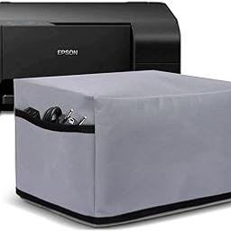 Crasome Dust & Water Proof Printer Cover for Epson EcoTank L3252 (Grey)-23