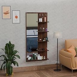 Viz Craft Engineered Wood Wall Mirror Dressing Table for Living Room & Dressing Room – Modern Vanity Table with Storage & Mirror (Finish Color - Brown)-image-61