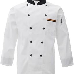 LOOM TREE® Unisex Chef's-Uniform Long Sleeve Double-Breasted Men Women Chef Coat White XXL | 1 Piece Chef Coat-image-43