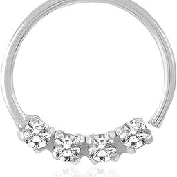Sterling Silver 925 Four Stone Nose Pin/Nose Ring For Women-45