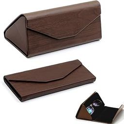 1set brown color portable specs cover for sunglasses Portable Eyeglass Case Travel Glasses Holder Compact Sunglasses Case Protective Specs Cover Eyewear Travel Pouch-image-45