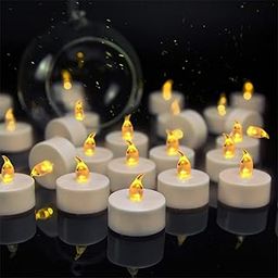 Tea Lights, Flameless LED Tea Lights Candles,Realistic Flickering Warm Yellow Color, Battery Operated Fake Candles,Best for Party,Home,Decoration,Gift, Pack of 24 and Votive Wraps Included-image-60