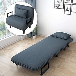 Royal Interiors 1 SeaterFoldable Sofa with Cushion & Armrests | Convertible Tri-Fold Sofa Cum Bed Couch with 5-Position Adjustable Backrest, 3 in 1 Multi-Functional Sofa for Living Room (Blue)-image-24