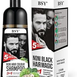 BSY Noni Natural Black Hair color shampoo - 180ml - Pump Pack | No Ammonia | 3 in 1 - Hair Dye Shampoo, conditioner for women | Noni Fruit Hair Dye for Men | 5 Minutes Hair Color-image-41