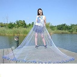 Gauri Enterprises Fishing Cast Throw Net/Hand Throw Fishing nets/Fishing Trap nets with (Heavy Duty Lead Sinker) - White Color (7 Feet)-25
