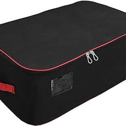 Storite Nylon Extra Large Size 129 L Multipurpose Heavy Duty Moisture Proof Storage Bag for Clothes/Toys/Stationery/Blankets/Paper Rectangular(Red-Black, 78x46x36 cm)-31