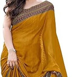 Women's Stylish Chiffon Contrast Border-Pallu Printed Saree with Blouse Piece-picture-0