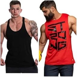 Round Neck Big Armhole Gym Stringer Vest for Men|Gym_tee233-image-99