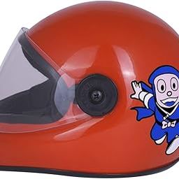 Sage Square Adjustable Cartoon Design Full Face Helmet for Kids Baby Safety and Comfort (3-12 Years) (Orange Glossy)-picture-25