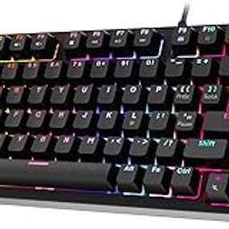 EvoFox Katana X2 TKL Mechanical Gaming Keyboard | Outemu Blue Switches,18 Effects Rainbow Backlighting, Replaceable Switches, 26 Anti-Ghosting Keys, Multifunction Volume Controller | Wired-Black-image-13